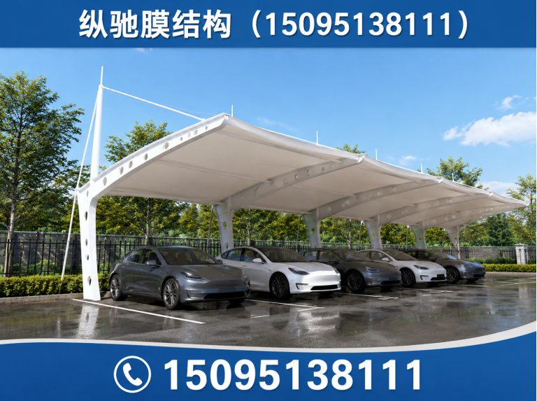 坊子区膜结构车棚展示图